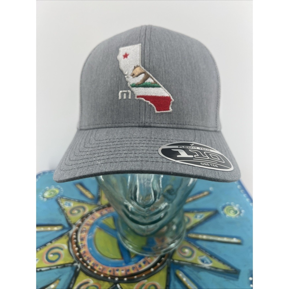 NEW Travis Mathew Stater 3.0 California Bear Snapback Hat Gray Flexfit Golf Hat